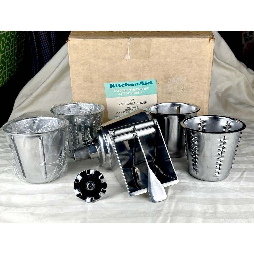 Vintage KitchenAid Hobart RVS-A Rotor Slicer Shredder 4 Cones ML-16165 OPEN BOX